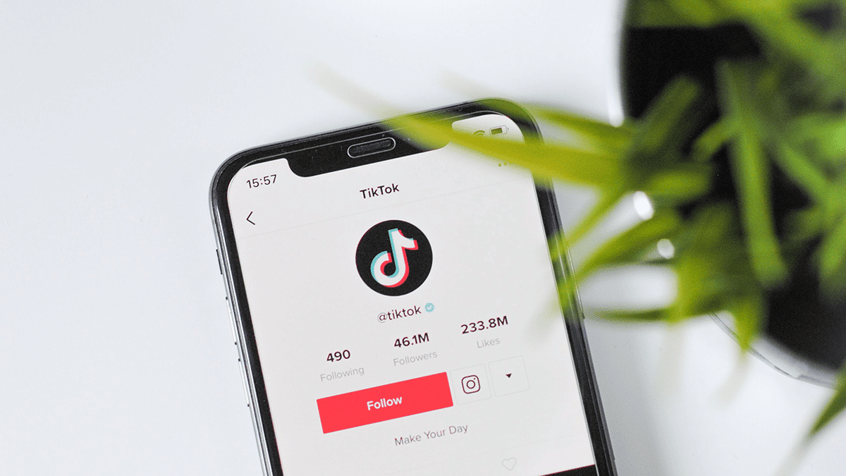 App TikTok en un móvil