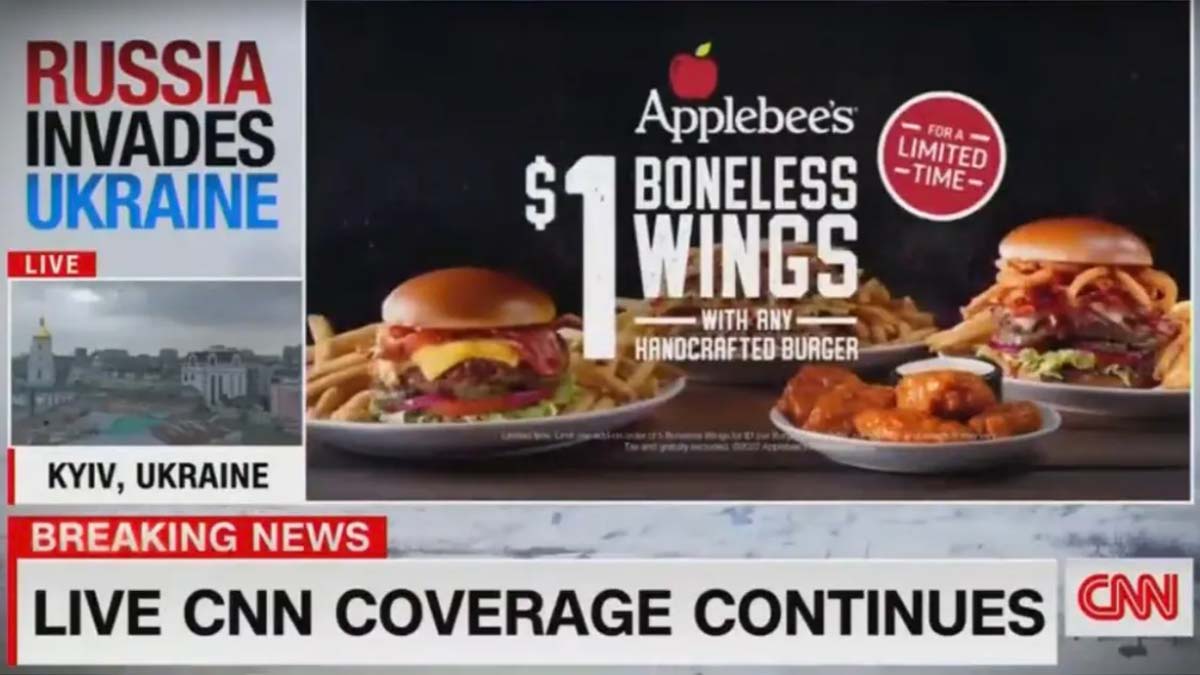 El anuncio de Applebee's en la CNN
