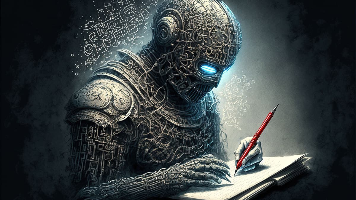 robot escribiendo