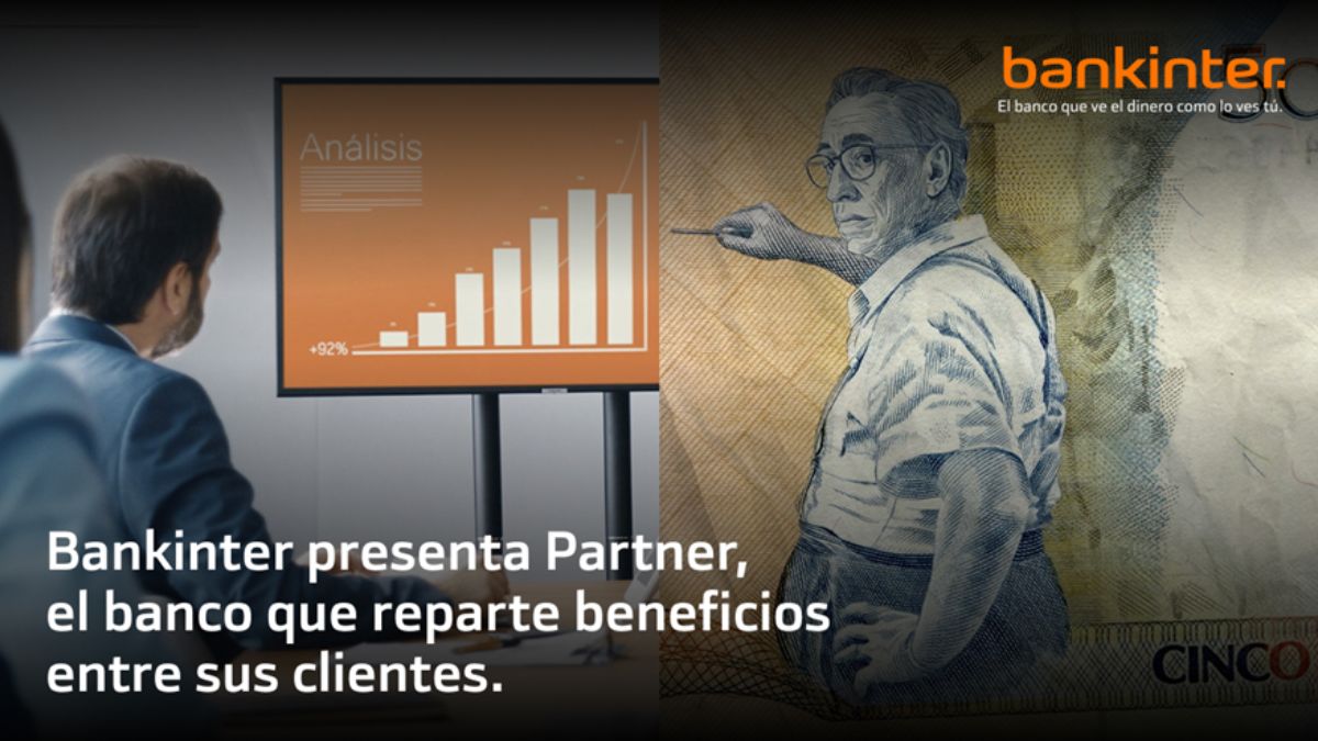 La nueva campaña de Bankinter para agencias publicitarias y medios presenta las ventajas de Partner, el banco que reparte beneficios entre sus clientes