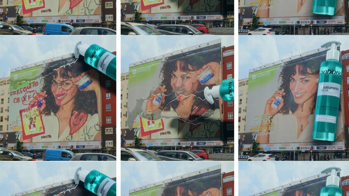 Babaria le hace el skincare a su propia lona y borra los dibujos infantiles hechos por KFC y Fiesta