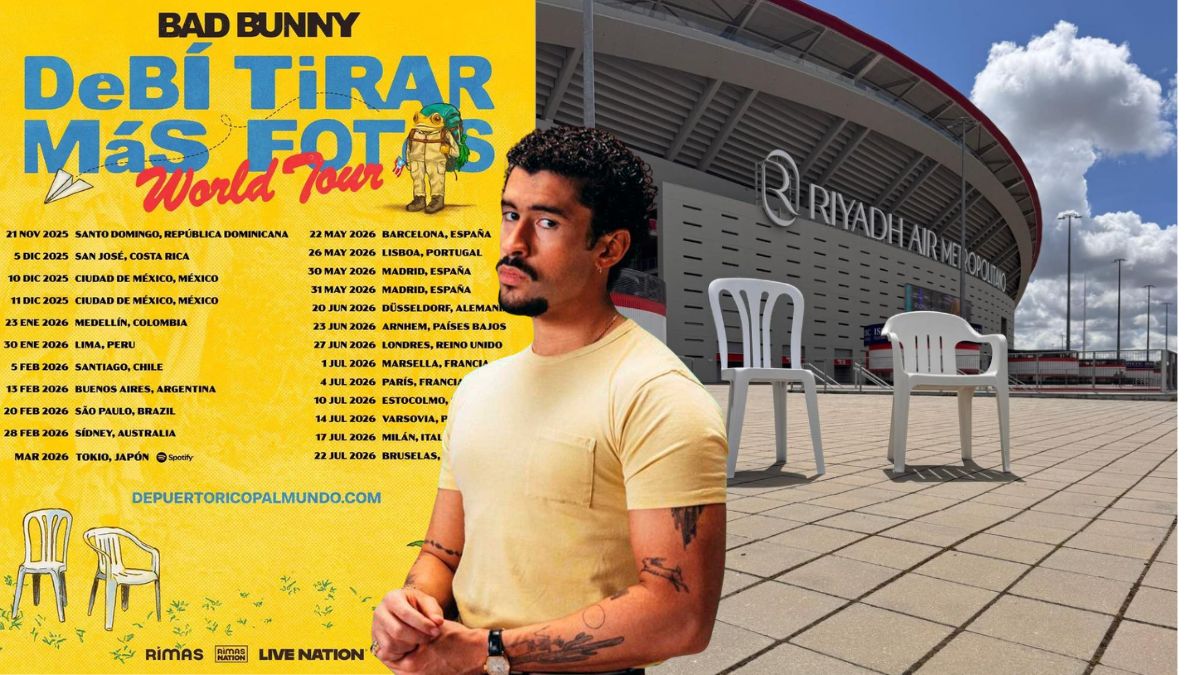 Bad Bunny y su lección de marketing: cómo dos sillas de plástico anunciaron la gira mundial más esperada