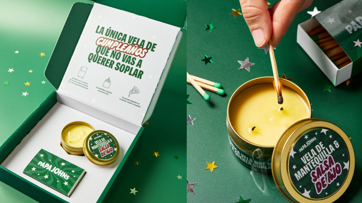 Papa John’s celebra su 9º aniversario en España con una vela comestible de salsa de ajo