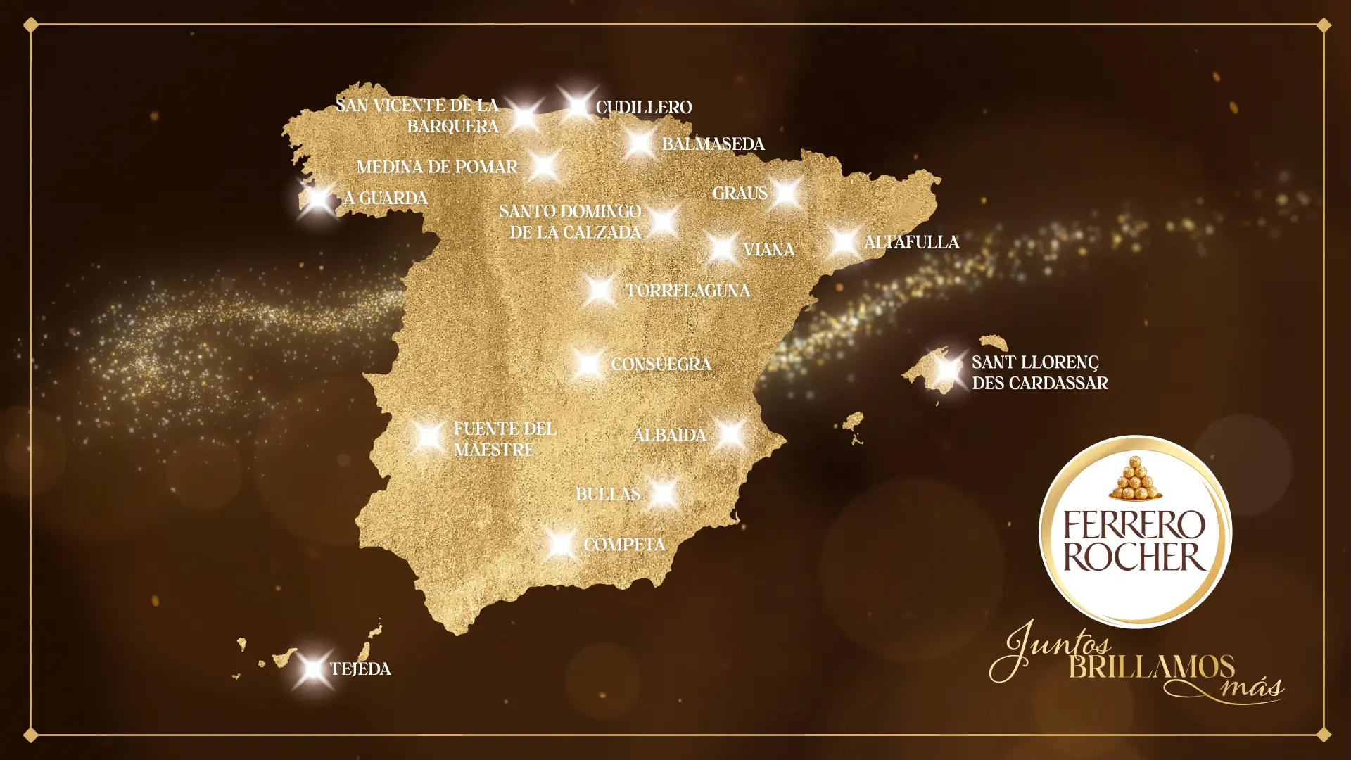 Ferrero Rocher lleva la magia navideña con su emblemática «Juntos Brillamos Más» a 17 pueblos de toda España